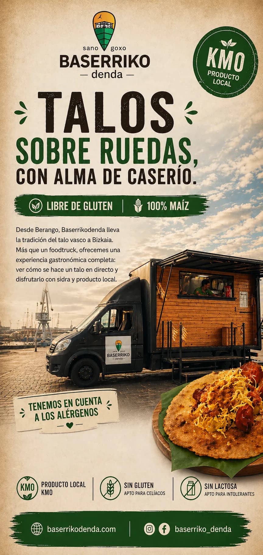 Foodtruck de talos de Baserrikodenda en un evento en Euskadi