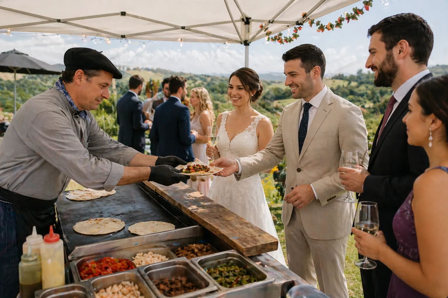 Foodtruck de talos en una boda